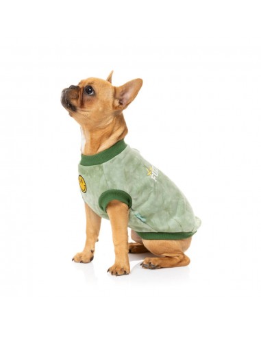 Camisola com capuz para cães FuzzYard Smiley Tie-rus, verde (tamanho 1)