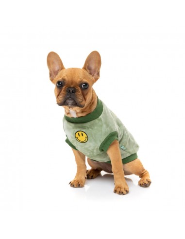 Camisola com capuz para cães FuzzYard Smiley Tie-rus, verde (tamanho 1)
