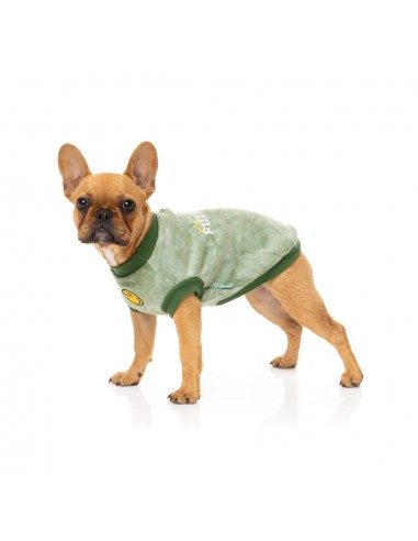 Camisola com capuz para cães FuzzYard Smiley Tie-rus, verde (tamanho 1)