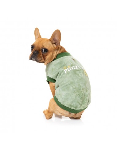 Camisola com capuz para cães FuzzYard Smiley Tie-rus, verde (tamanho 1)