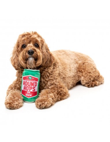 Peluche para cães FuzzYard lata de cerveja Hound Hops com apito
