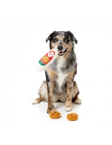 Peluches de Natal para cães FuzzYard Jolly Milk & Cookies, pack de 3