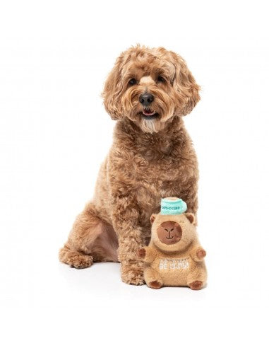 Peluche para cão FuzzYard Happybaras Capy-Ccino com apito