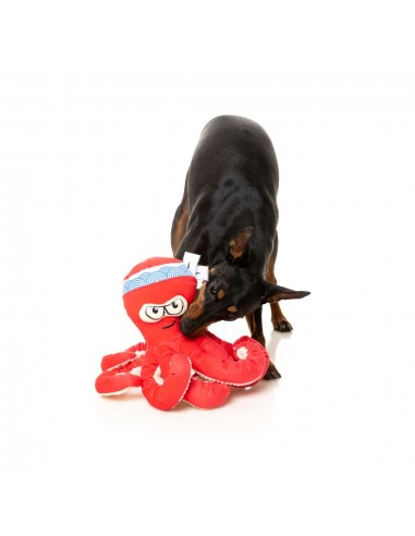 Peluche para cães FuzzYard Octo-Pose Takoyaki polvo com apito