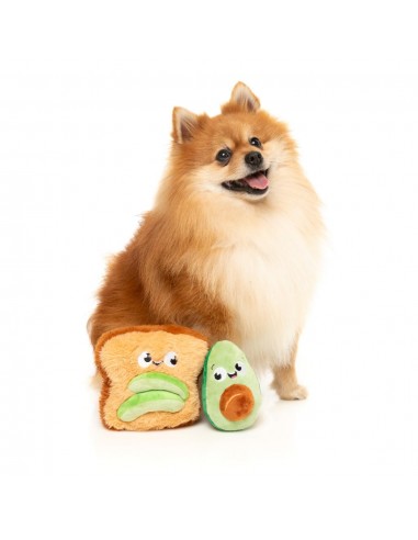 Peluches para cães FuzzYard abacate e torrada, pack de 2