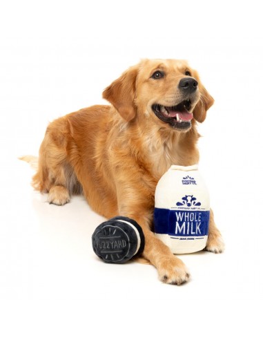 Peluche com som para cães FuzzYard Milk & Cookie, pack de 2