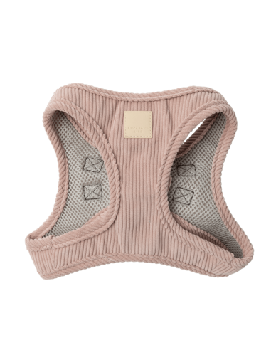 Peitoral step-in para cães em bombazina FuzzYard Life, Soft Blush (tamanho XXS)
