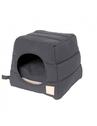 Cama iglu para gatos em algodão FuzzYard Life Slate Grey