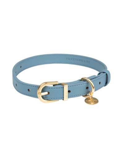 Coleira para cães em pele vegana FuzzYard Atelier French Blue (tamanho M)