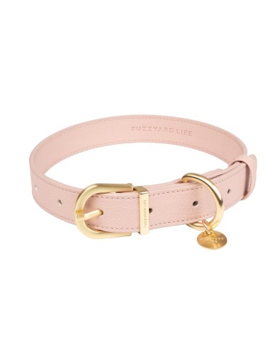 Coleira para cães em pele vegana FuzzYard Atelier Soft Blush (tamanho L)