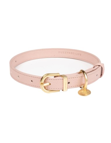 Coleira para cães em pele vegana FuzzYard Atelier Soft Blush (tamanho M)