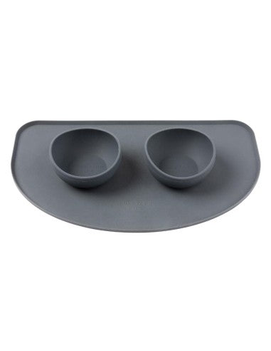 Tapete para comedouro de cão em silicone FuzzYard Life Slate Grey