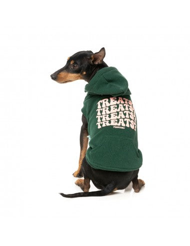 Camisola com capuz para cães FuzzYard Treats, verde (tamanho 1)