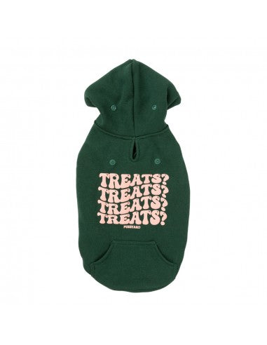 Camisola com capuz para cães FuzzYard Treats, verde (tamanho 6)