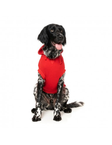Camisola com capuz para cães FuzzYard Zoomies, vermelho (tamanho 1)