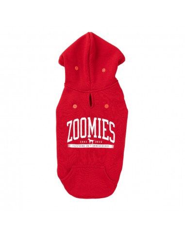 Camisola com capuz para cães FuzzYard Zoomies, vermelho (tamanho 2)