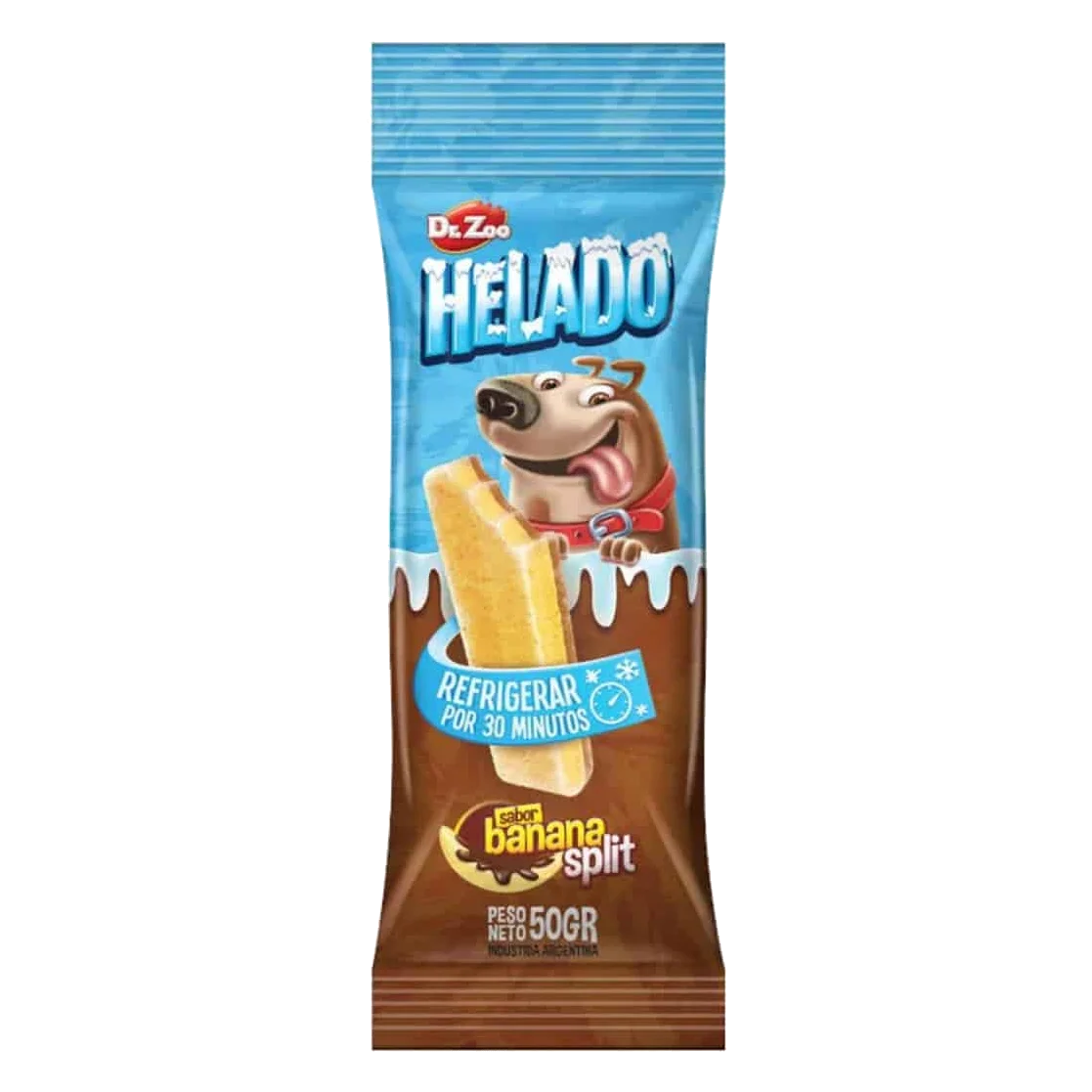 Gelado Doctor Zoo para cães: banana split, nata, Dubai ou salsicha e queijo