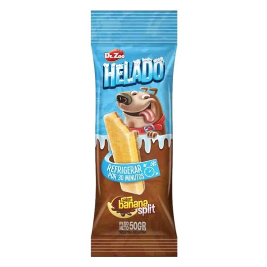 Gelado Doctor Zoo para cães: banana split, nata, Dubai ou salsicha e queijo