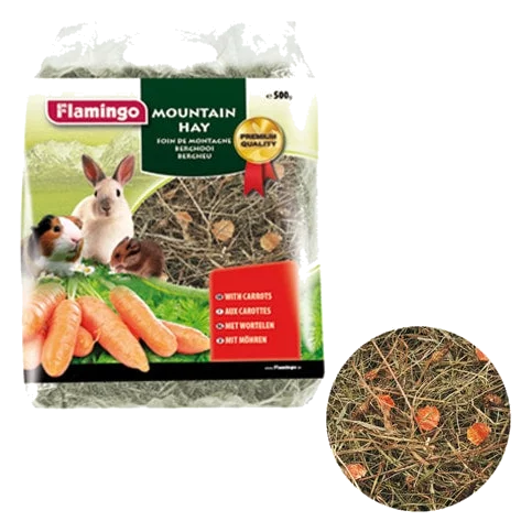 Feno de montanha com cenoura para roedores, 500 g