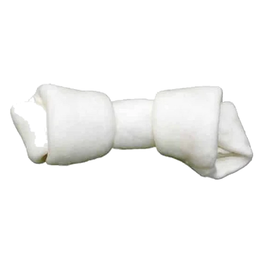 Osso de nó de pele branca para cães, 10-12 e 20-22 cm