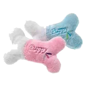 Brinquedo para cachorros osso de peluche com som, 13 x 9 cm