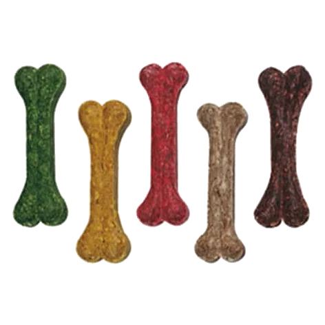 Osso Munchy de pele para cães, 8 e 11,5 cm
