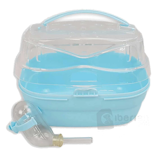 Jaula de transporte para hamster com bebedouro, 23 × 16 × 15 cm