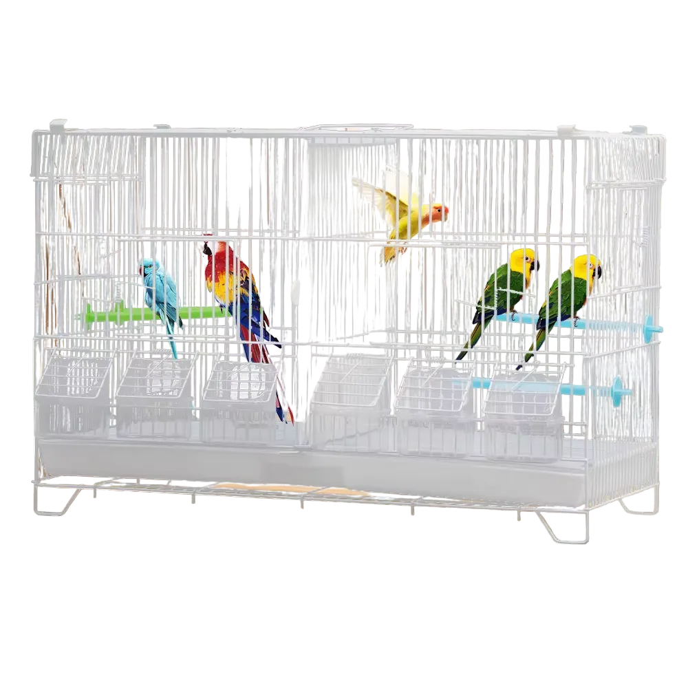 Jaula blanca estilo villa de 60 cm para agapornis y ninfas