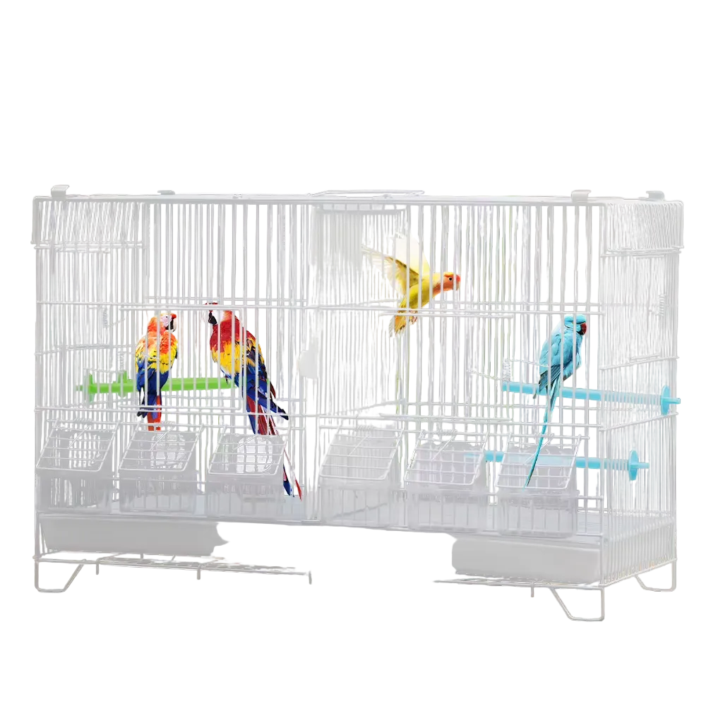 Jaula estilo villa con separador central y bandeja extraíble