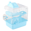 Gaiola para hamster azul de 2 níveis com base alta amovível