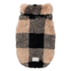Camisola teddy para cães FuzzYard Checkered Teddy preta e bege