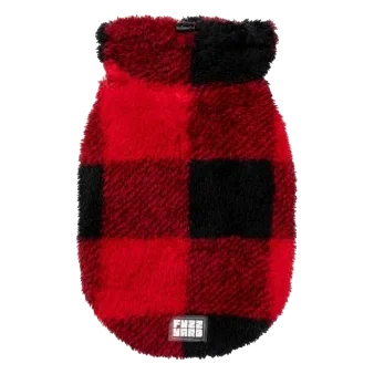 Camisola para cães FuzzYard Checkered Teddy vermelha