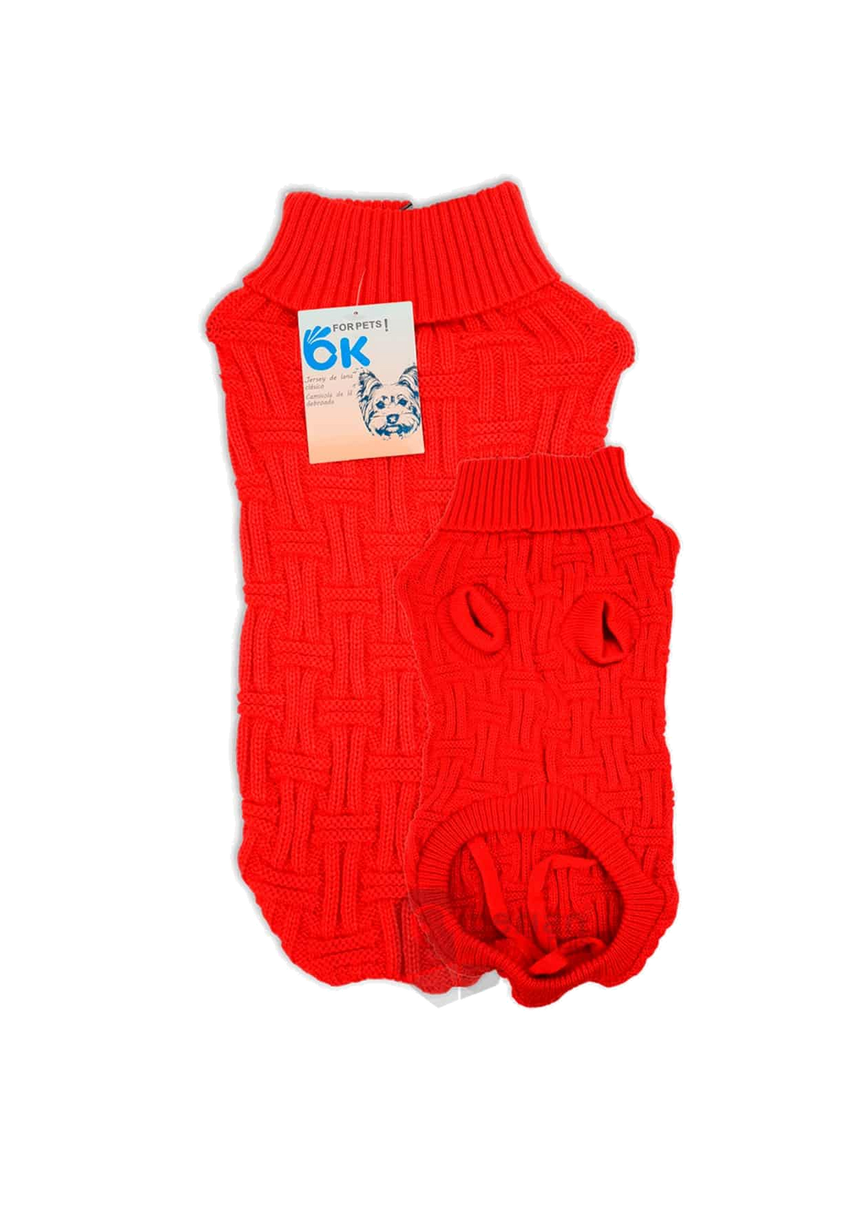 Camisola de malha vermelha para cães