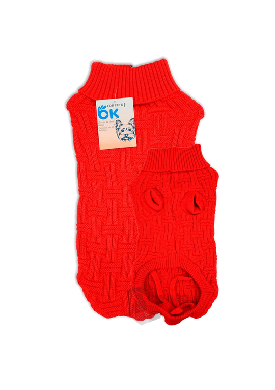 Camisola de malha vermelha para cães