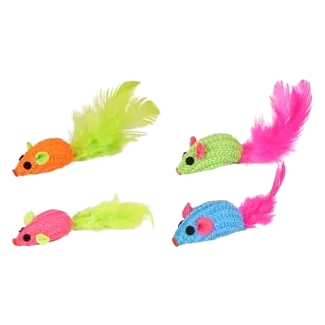 Rato de brincar Vera para gatos com expositor, 2,5 × 10 × 2 cm