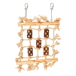 Brinquedo suspenso teia de corda para pássaros