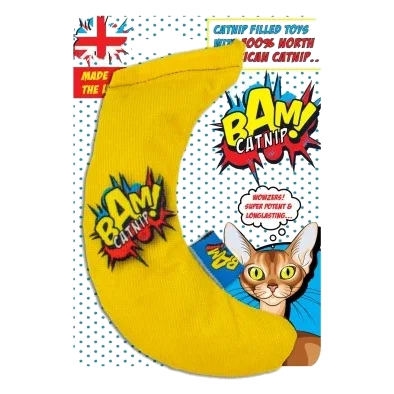 Brinquedo com catnip para gatos BAM! Banana de 16 cm
