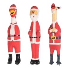 Pai Natal de látex para cães, 23 cm