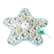Brinquedo interativo para gatos em forma de estrela com pena, estampado multicolor