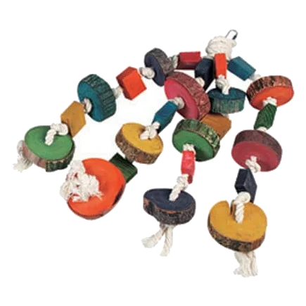 Poleiro brinquedo para papagaios com contas (4 cordas)