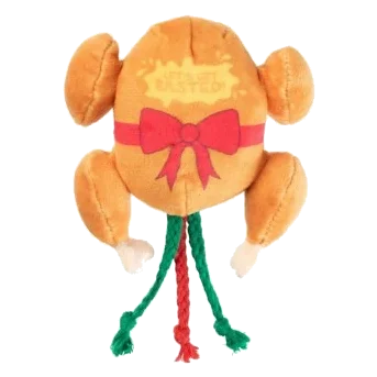 Brinquedo de Natal para gatos FuzzYard Let's Get Basted Roast em forma de peru assado