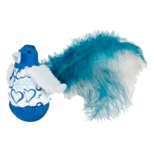 Pássaro azul com penas e catnip