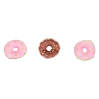 Brinquedo para gatos com catnip FuzzYard Donuts, conjunto de 3 num cordão
