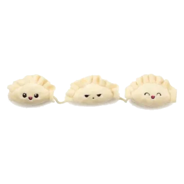 Brinquedo para gatos com catnip FuzzYard Dumplings, conjunto de 3 num cordão