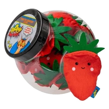 Brinquedos com catnip para gatos BAM! Morango Sally, pack de 20