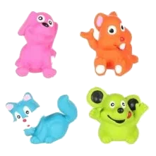 Mini animais de látex para cães, 7 x 6 cm