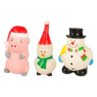 Brinquedos de Natal em látex com som para cães, pack de 3