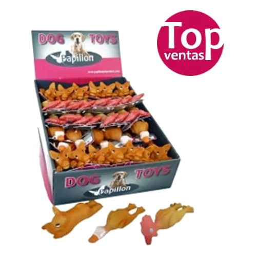 Brinquedos de látex frango, pato e porco 13 cm para cães