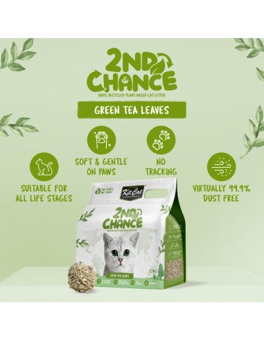 Areia aglomerante para gatos Kit Cat 2nd Chance chá verde 7 L