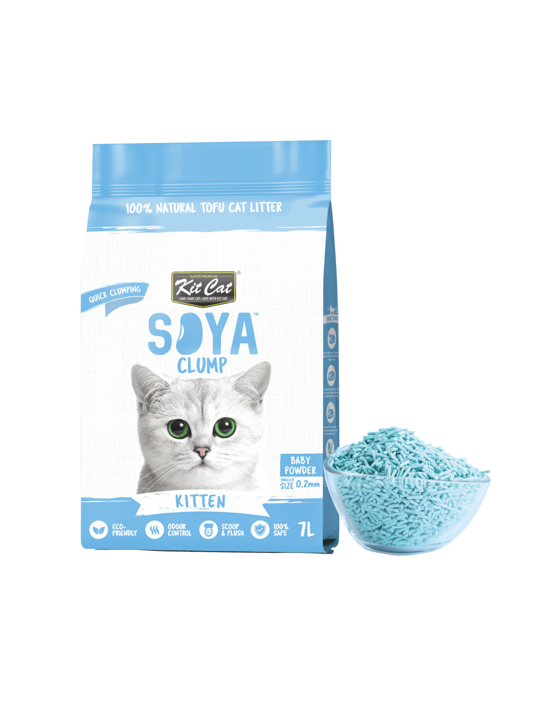 Areia para gatos Kit Cat Eco gatinhos, 7 L (2,5 kg)
